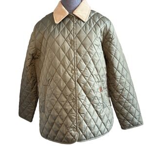 Brixton Cass Green Lightweight Quilted‎ Chore Barn Jacket Coat Womens M